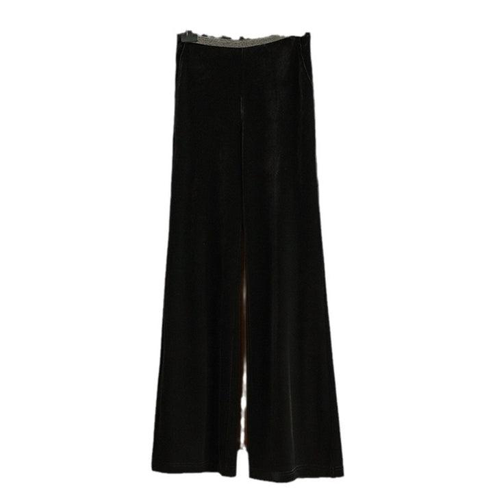 Damen Elegante und fließende Velours-Hose Echoarchiv