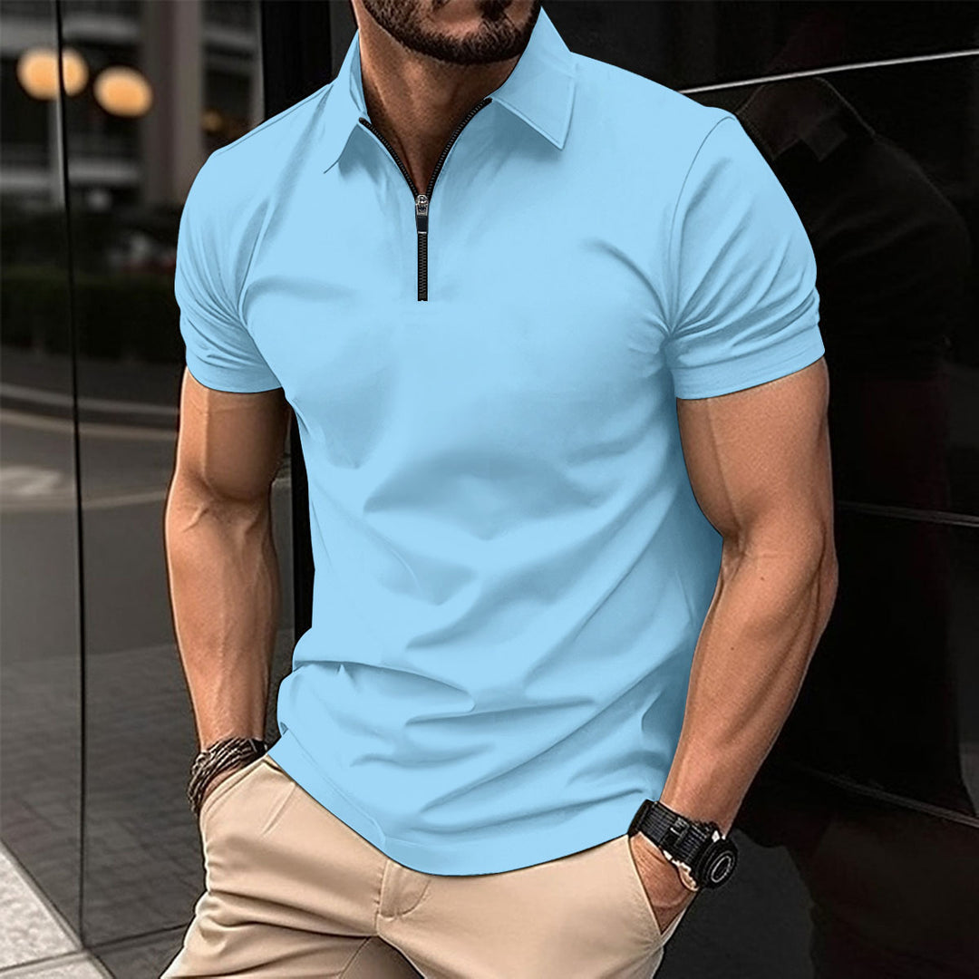 Herren Sportliches Kurzarm-Poloshirt mit Reißverschluss Echoarchiv