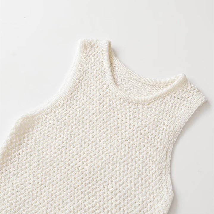 Damen Stricktop mit Fransen und asymmetrischem Schnitt Echo Archiv