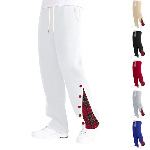 Herren modische Freizeithose mit seitlichem Karo-Muster und verstellbarem Kordelzug Echoarchiv