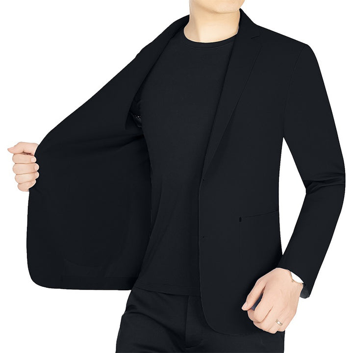 Herren Slim-Fit Jersey-Blazer ohne Innenfutter mit Stretchkomfort für Reise und Business – Tianoro