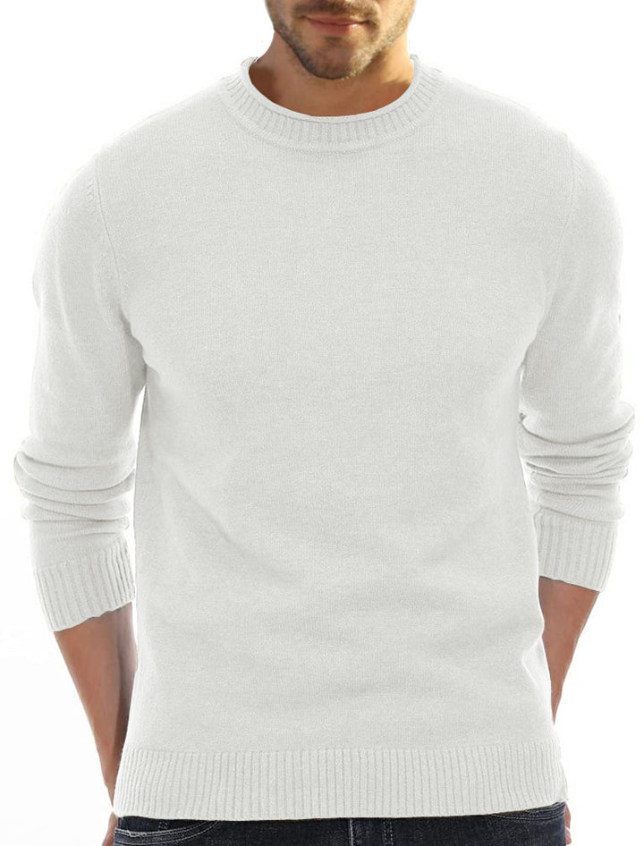 Herren klassischer Rundhals-Pullover aus weichem Merinowollmix Echoarchiv