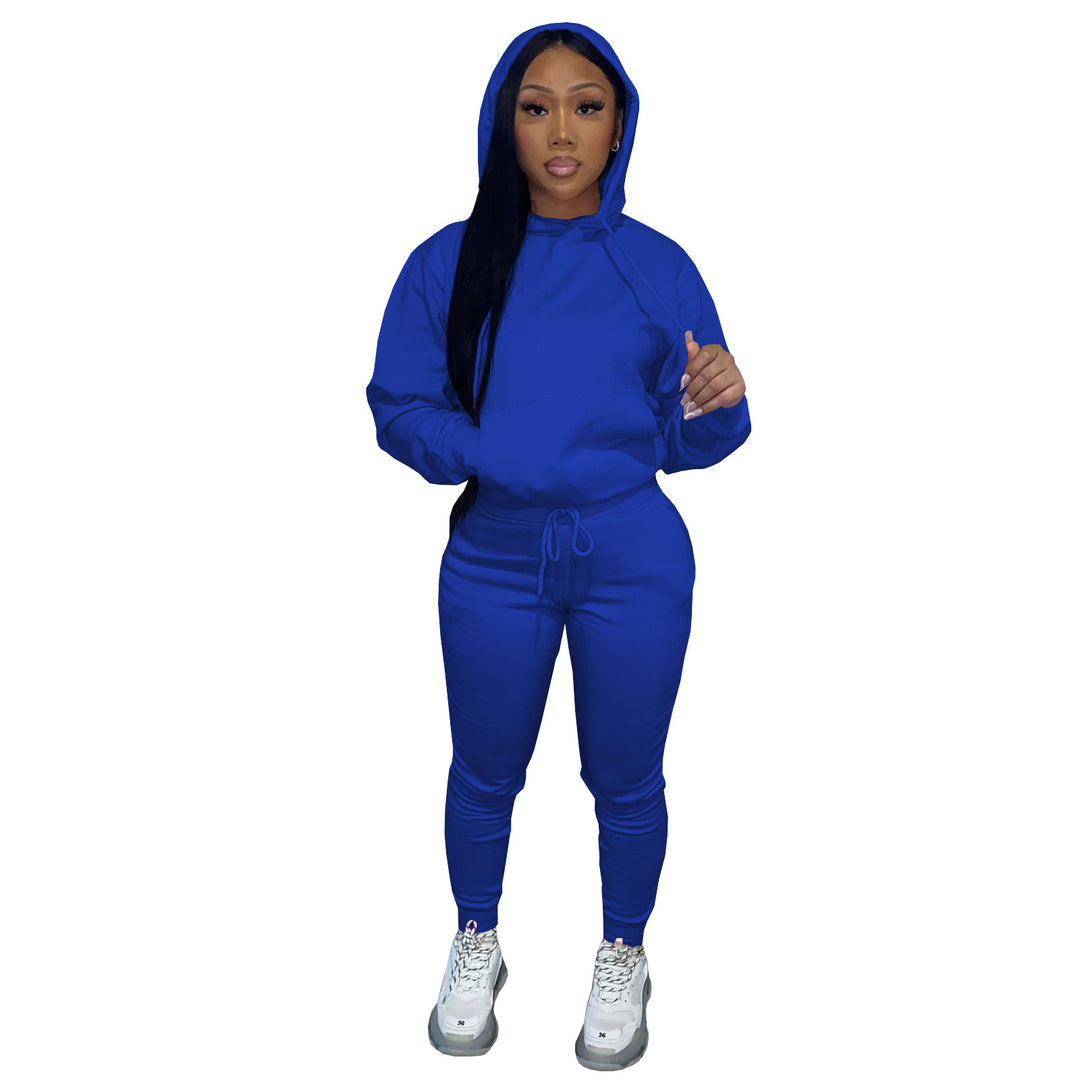 Damen nan Kapuzen-Lounge-Set mit Kängurutasche taillierter Jogginghose und Bündchen Echo Archiv