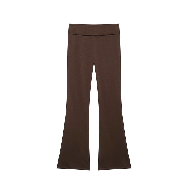 Damen Hochtaillierte Stretch-Flared-Hose mit weitem Schlag und elastischem Bund Echo Archiv