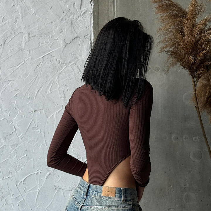 Damen Figurbetontes Langarmshirt mit seitlichem Cut-Out Echo Archiv
