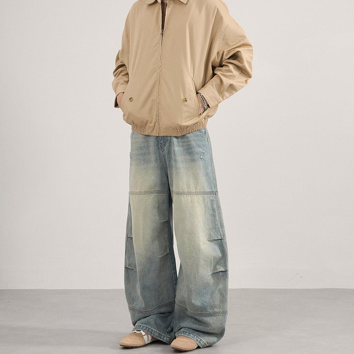Herren Superweite Denim-Palazzo-Hose mit segmentierten Nähten und voluminöser Silhouette Echo Archiv