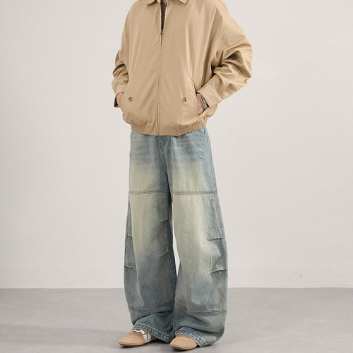 Herren Superweite Denim-Palazzo-Hose mit segmentierten Nähten und voluminöser Silhouette Echo Archiv
