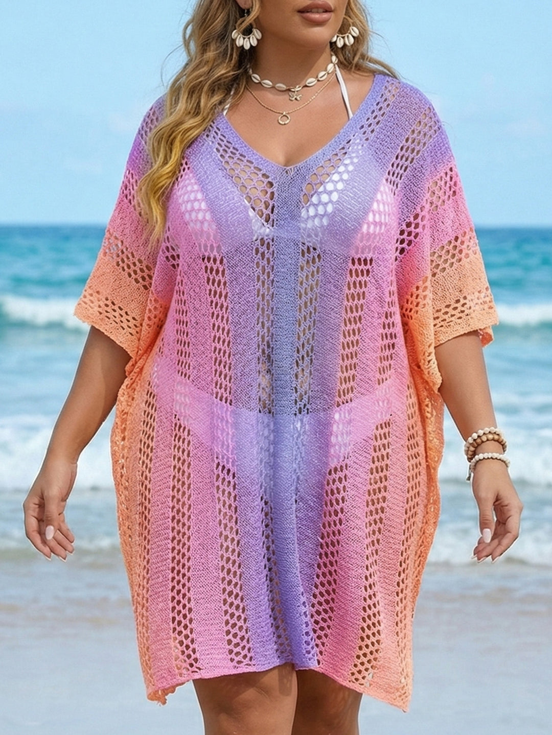Damen luftiger Häkel-Strandüberwurf Echo Archiv 1779788068