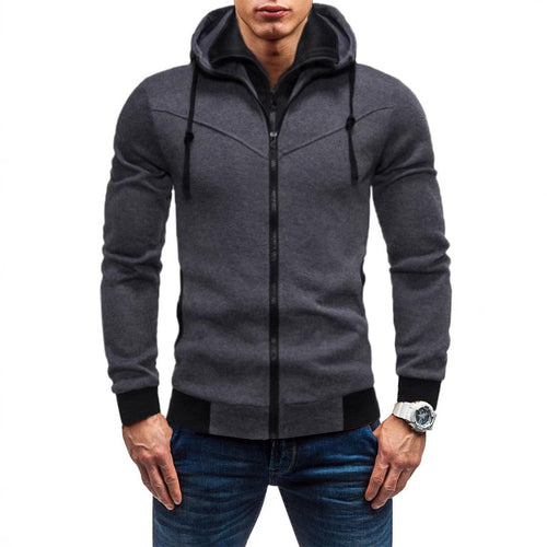 Herren Sportlicher Kapuzenpullover mit hohem Kragen und hochwertigem Reißverschluss Echoarchiv