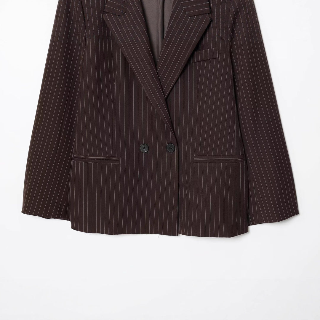 Damen Doppelreihiger Nadelstreifen-Blazer in Oversize-Passform Echoarchiv