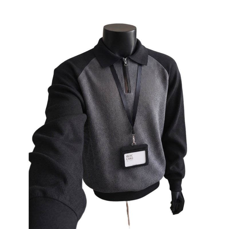 Stilvoller Herrenpullover mit Stehkragen und Reißverschluss Echo Archive