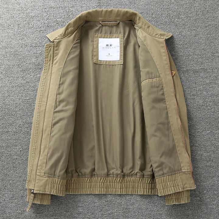 Herren legere Canvas-Fieldjacke mit Reißverschluss und elastischem Saum Echoarchiv