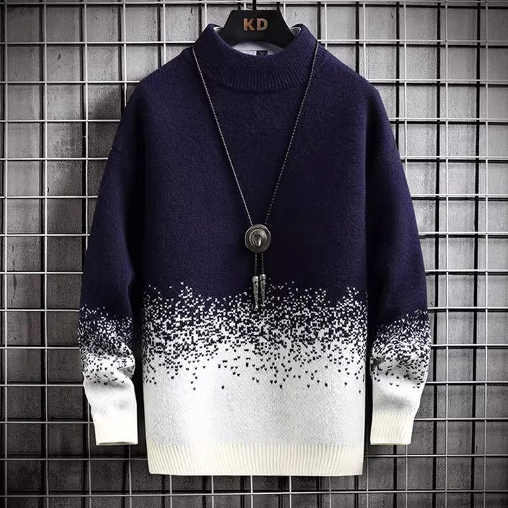 Herren modischer Rollkragenpullover mit stylishen Farbverlauf Echoarchiv