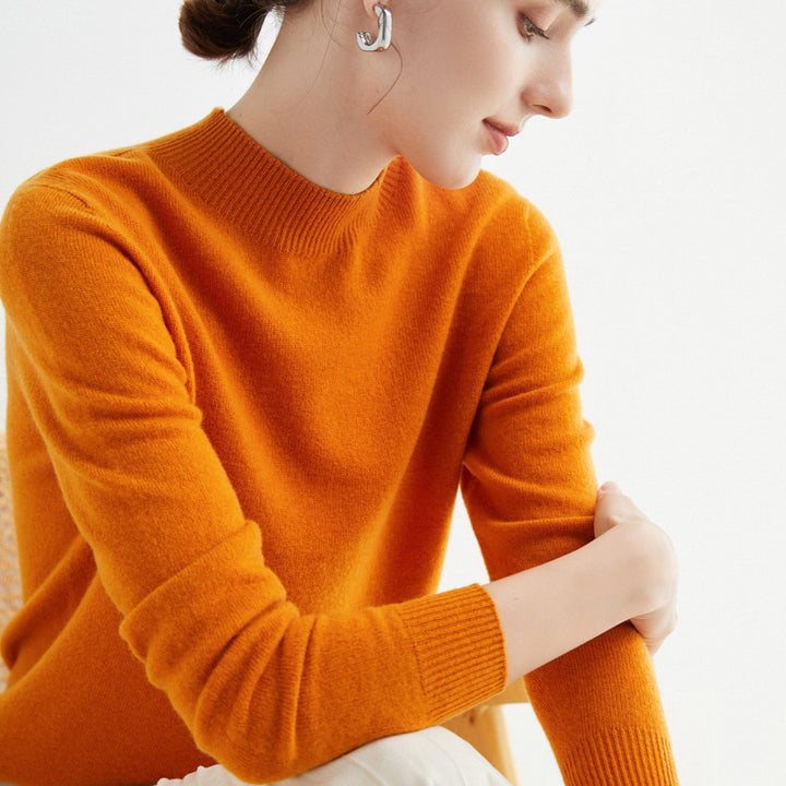 Damen Kurz-Mockneck-Pullover aus Kaschmir‑Look mit leichter Flauschoptik Echoarchiv