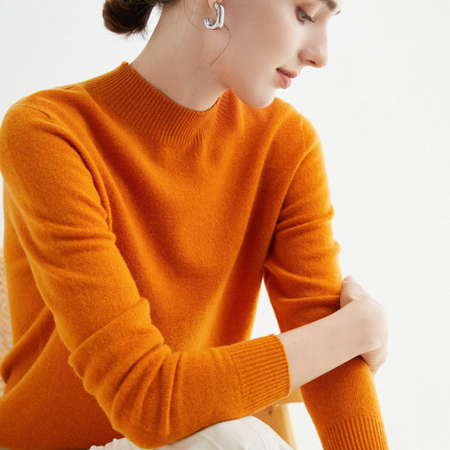 Damen Kurz-Mockneck-Pullover aus Kaschmir‑Look mit leichter Flauschoptik Echoarchiv