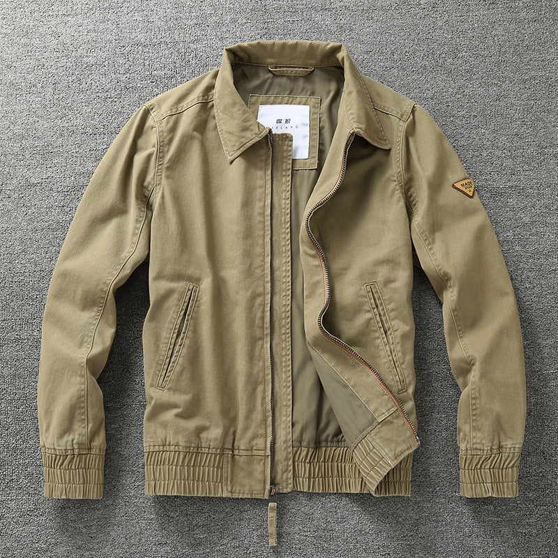 Herren legere Canvas-Fieldjacke mit Reißverschluss und elastischem Saum Echoarchiv