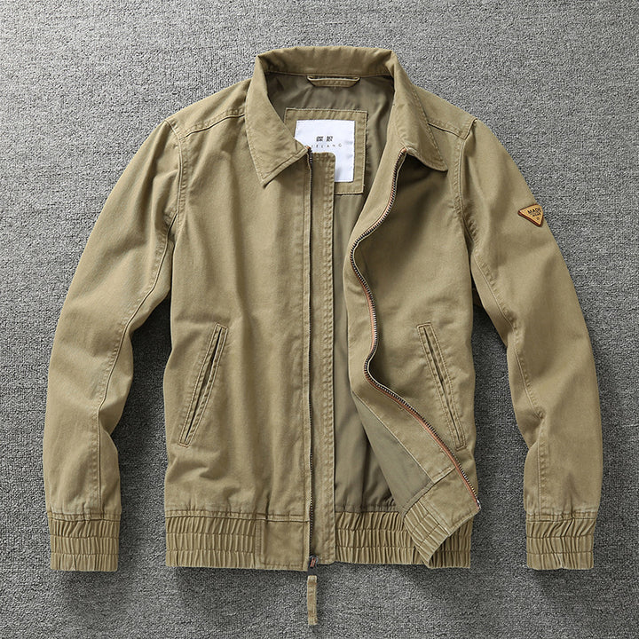 Herren legere Canvas-Fieldjacke mit Reißverschluss und elastischem Saum Echoarchiv