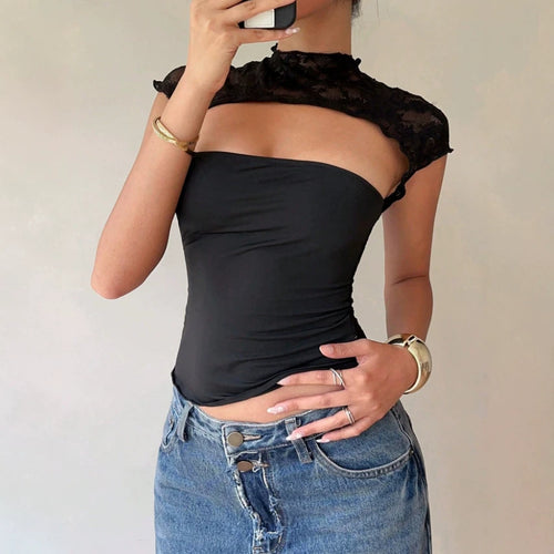 Damen Body mit Spitzenkragen und enganliegendem Schnitt Echo Archiv