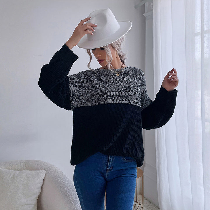 Damen Lässiger Strickpullover mit asymmetrischem Design Echo Archiv