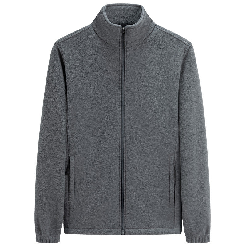 Unisex Leichte Fleece-Zipjacke mit Stehkragen, Elastikbündchen & Clean-Design Echoarchiv