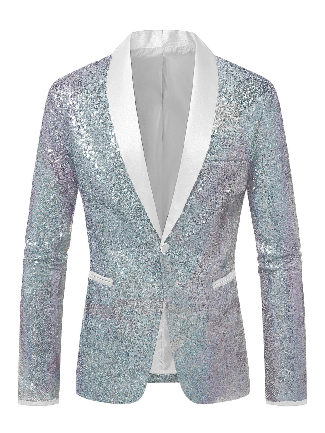 Herren Funkelnder Paillettenblazer mit modernem Schnitt Echoarchiv