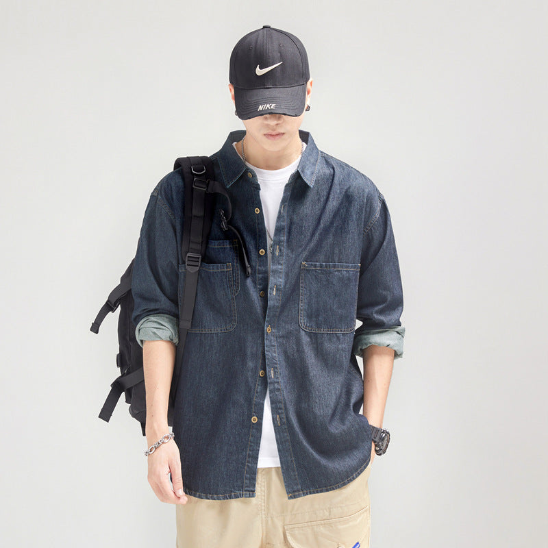 Herren lässiges Denim-Hemd Echoarchiv