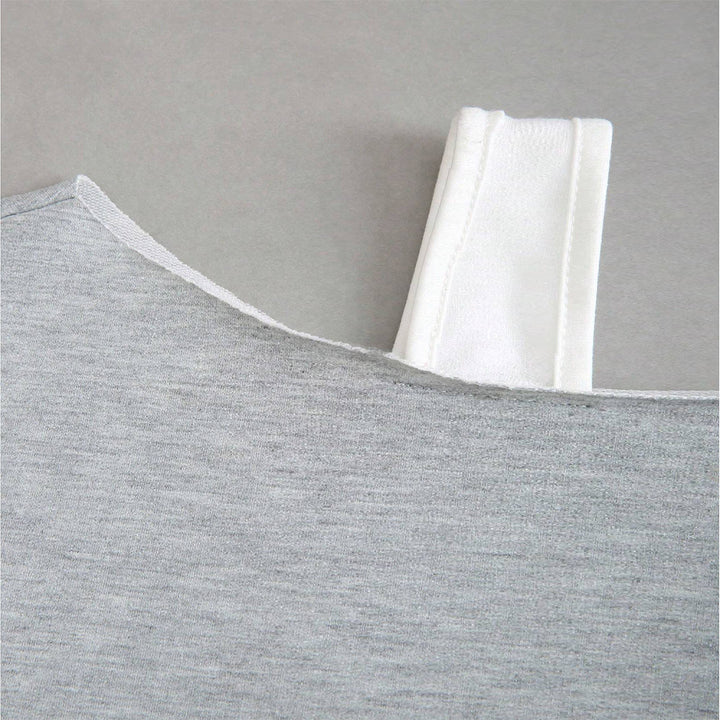 Damen cropped Off-Shoulder Sweatshirt mit einseitigem Träger, Ballonärmeln und Rippbündchen – Avérine