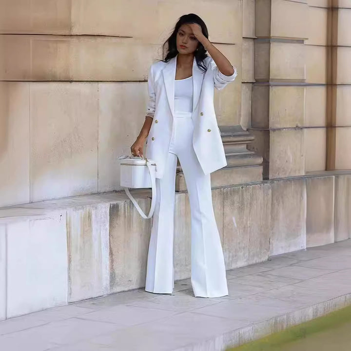 Damen Zweiteiliges Tailoring-Set mit Oversized-Blazer und High‑Waist-Schlaghose – Valéne