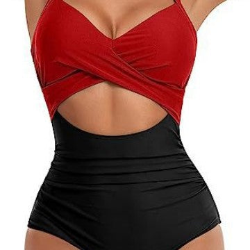 Damen Einteiliger Badeanzug mit elegantem Wickelschnitt Echo Archiv