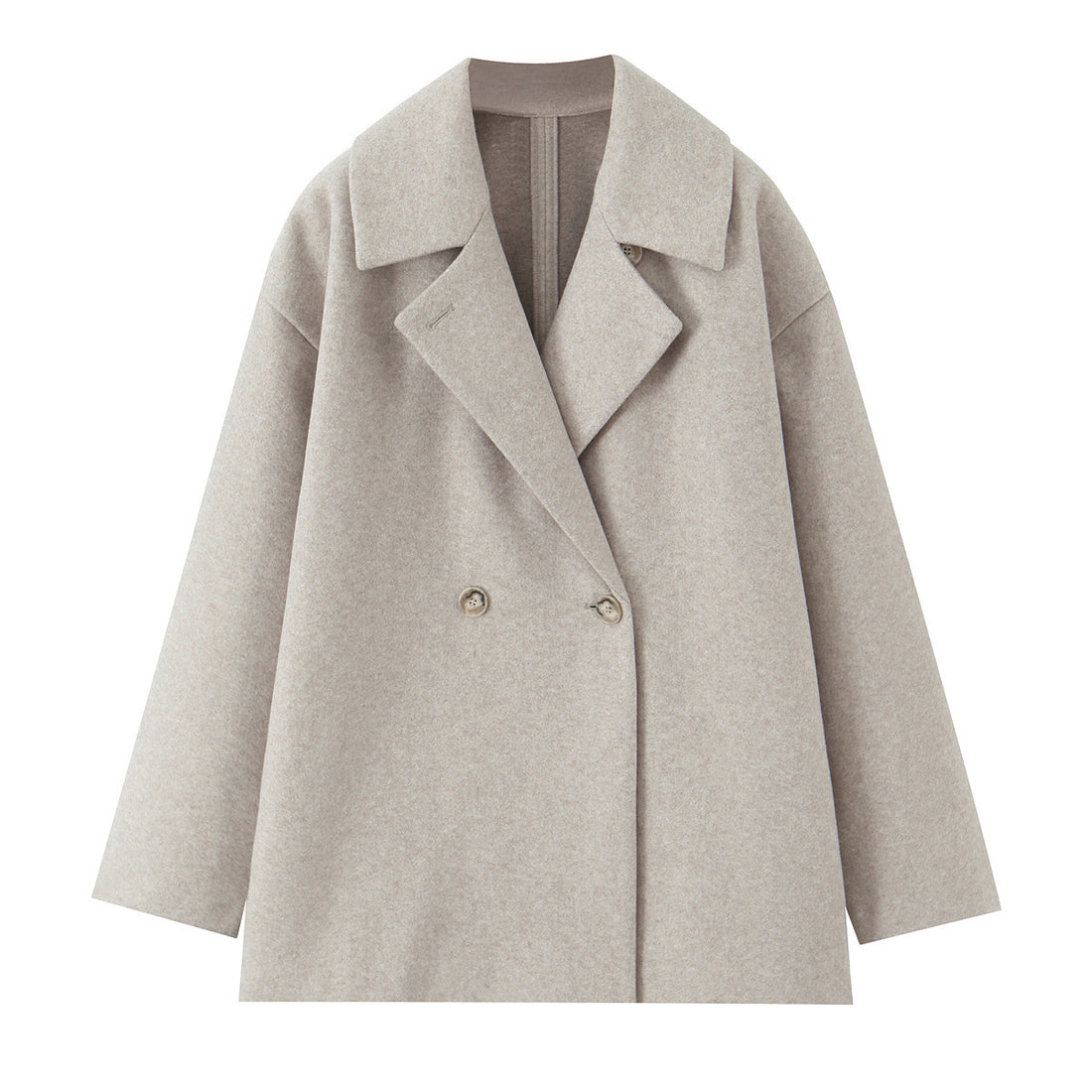 Damen Kurzgeschnittener Oversize Wollmix-Mantel mit weiter Schalkragen Echoarchiv