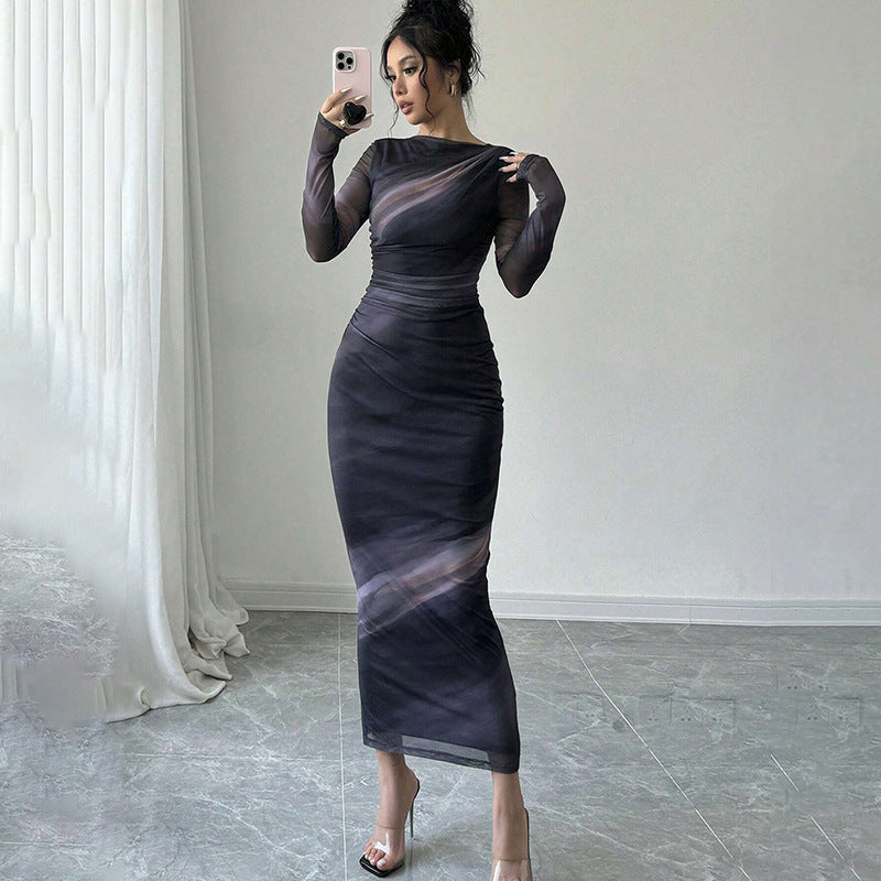 Damen Elegantes Wickelkleid mit Struktur Echo Archiv