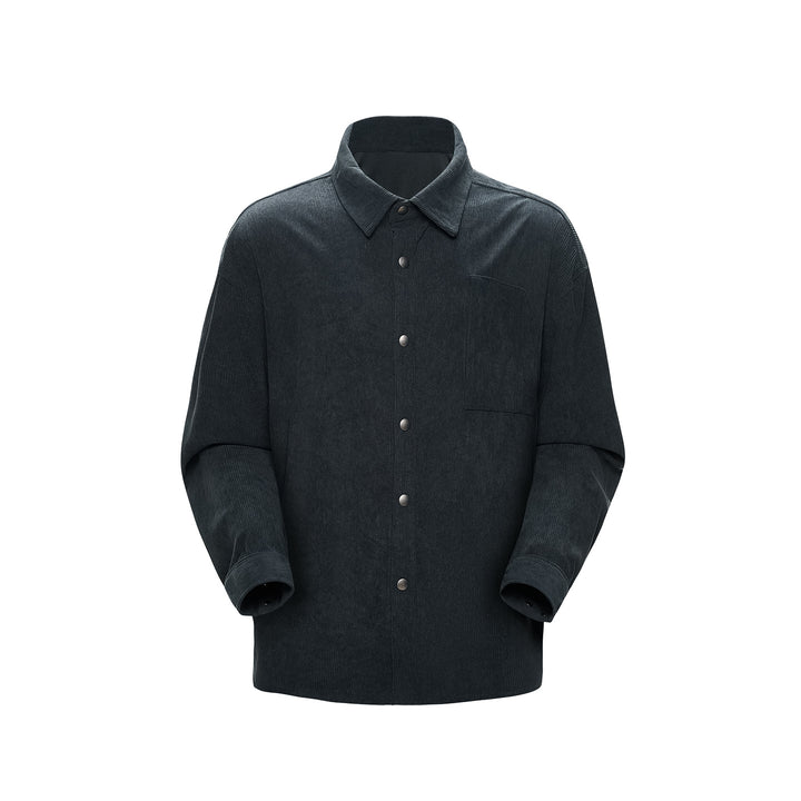 Herren Oversize-Cordhemdjacke mit Druckknöpfen und Brusttasche Echo Archiv
