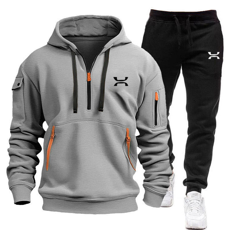 Echoarchiv Herren Hoodie-Trainingsanzug mit Reißverschlusstaschen