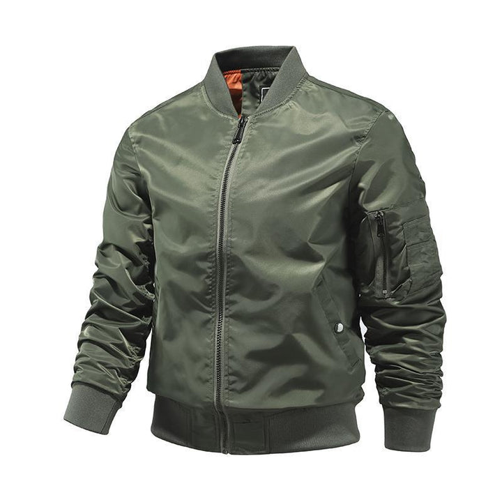 Herren Windabweisende Nylon-Bomberjacke mit Reißverschluss-Ärmeltasche und gerippten Bündchen Echo Archiv
