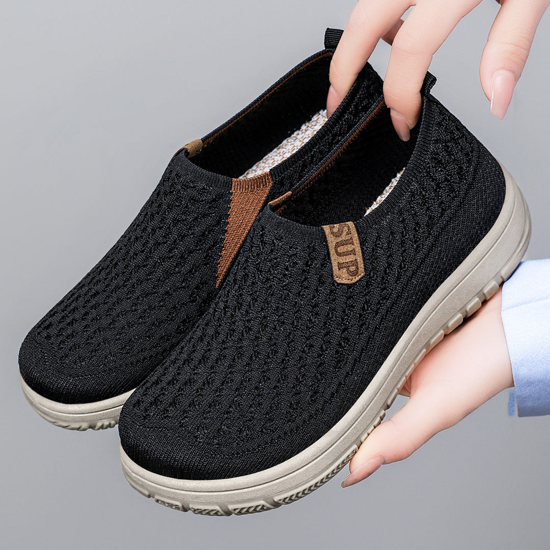 Damen nan gestrickter Slip-On Komfort-Sneaker mit elastischem Einstieg, atmungsaktivem 3D-Strick und gedämpfter EVA-Laufsohle Echo Archiv
