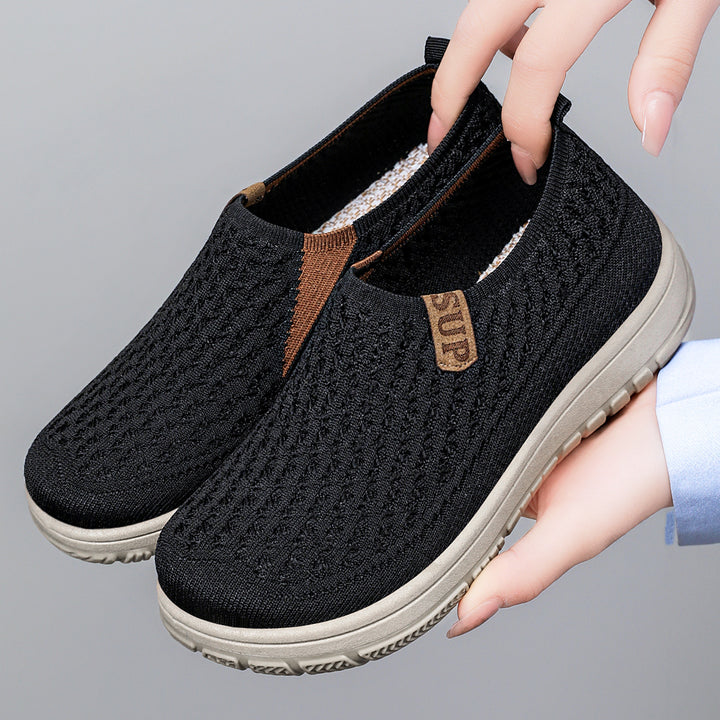 Damen nan gestrickter Slip-On Komfort-Sneaker mit elastischem Einstieg, atmungsaktivem 3D-Strick und gedämpfter EVA-Laufsohle Echo Archiv
