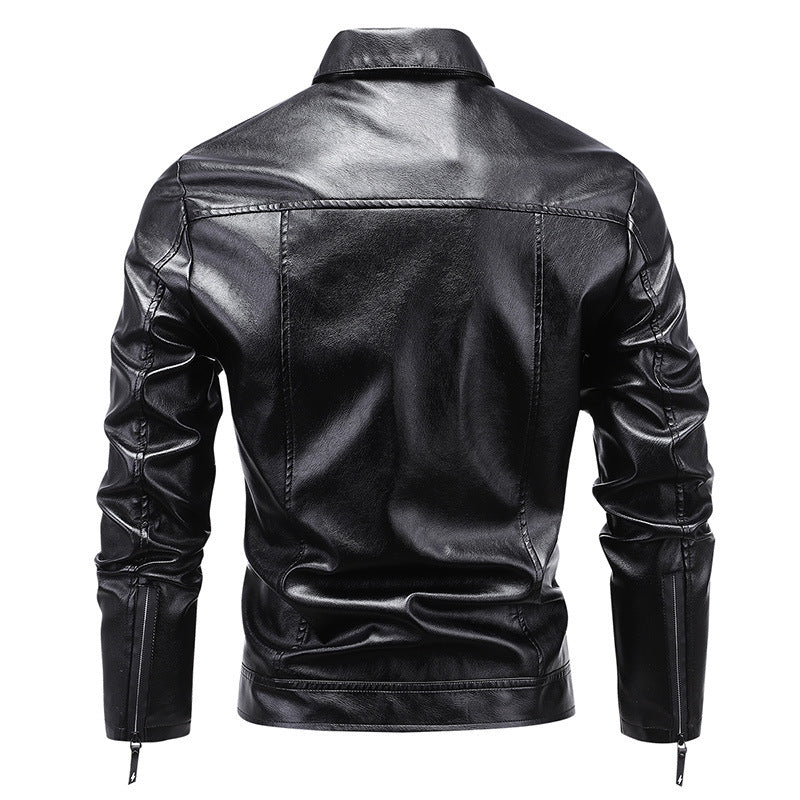 Herren Slim‑Fit Kunstleder‑Blouson im Retro‑Aviator‑Look mit Hemdkragen Echoarchiv