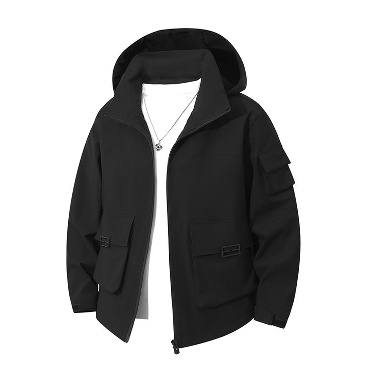 Herren Technische Utility-Kapuzenjacke mit Mehrfach-Pattentaschen und windabweisendem Softshell Echo Archiv