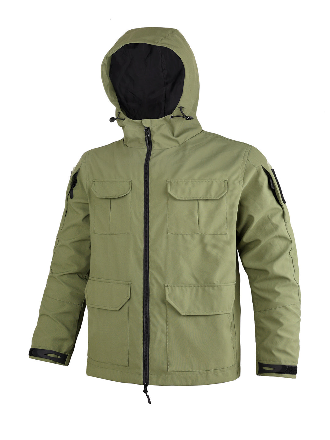 Herren  Kapuzen wasserabweisende Feldjacke mit mehreren Taschen mit Klappe und verstellbarem Zugkordel Echo Archiv