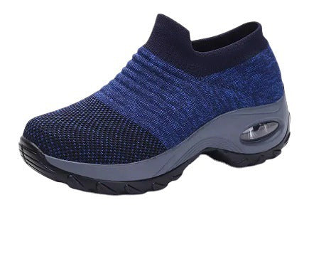 Damen Slip-On Strick-Sneaker mit sockenähnlichem Schaft und Luftkissen-Plateausohle – Névara