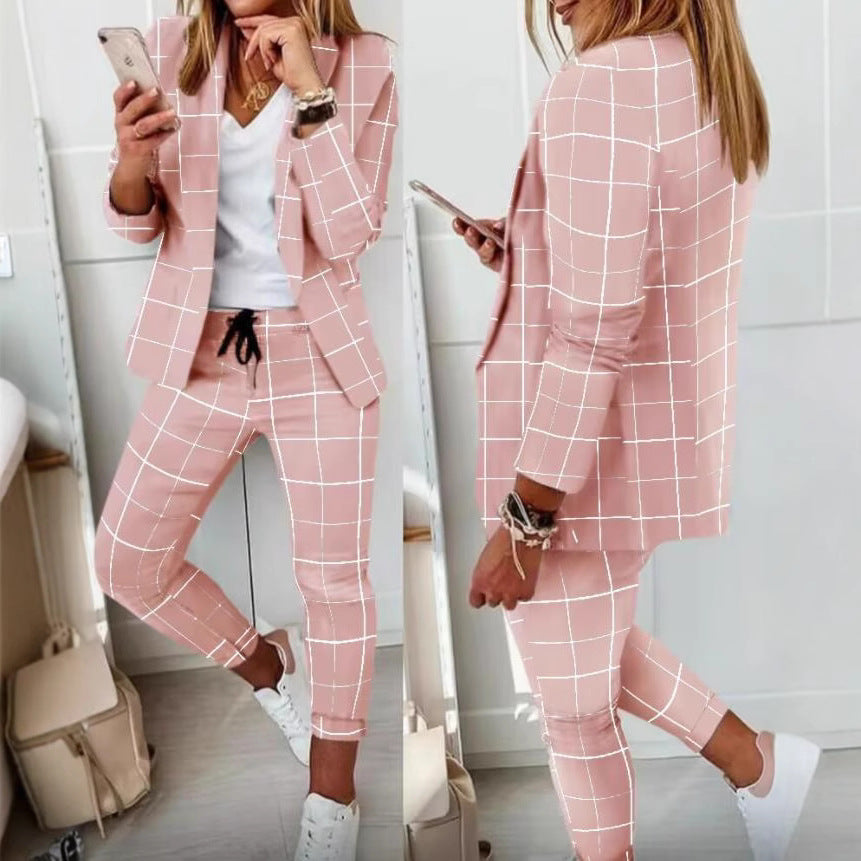 Damen Karierte Slim-Fit Jogginghose mit Tunnelzug und Knöchellangem Schnitt – Avélisse