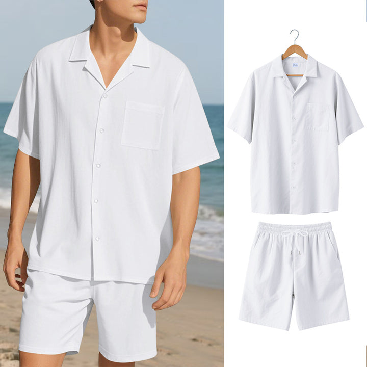 Herren Urlaubsgarnitur mit atmungsaktivem Kurzarmhemd und Shorts Echoarchiv