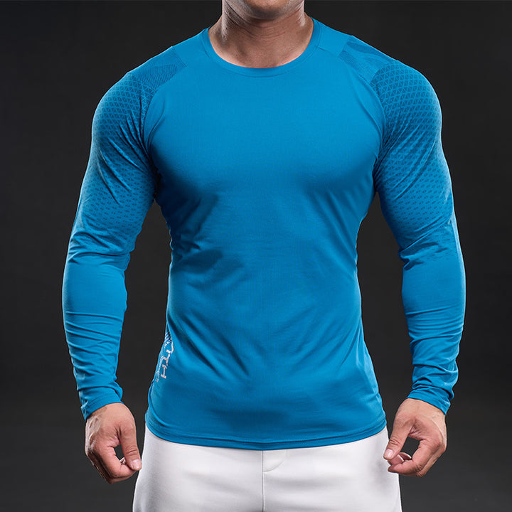 Herren sportliches Langarm-Funktionsshirt mit atmungsaktivem Mesh-Einsatz Echoarchiv