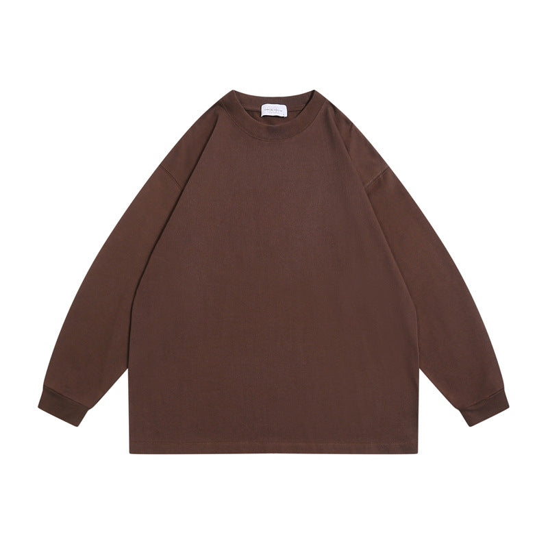 Unisex Oversize-Langarmshirt aus schwerer Baumwollmischung mit Rundhalsausschnitt und gerippten Bündchen Echoarchiv