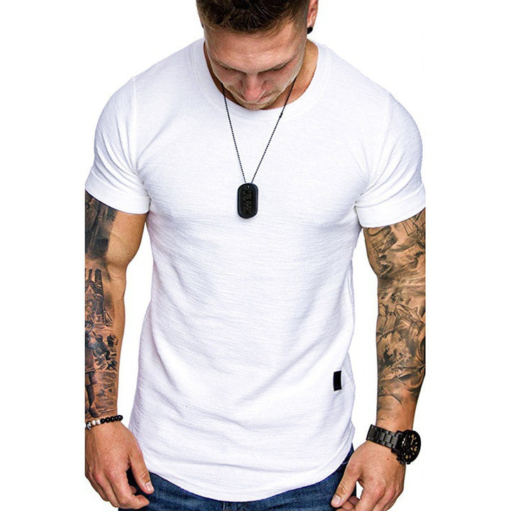Herren hochwertiges T-Shirt mit strukturiertem Gewebe und figurbetonendem Schnitt Echoarchiv