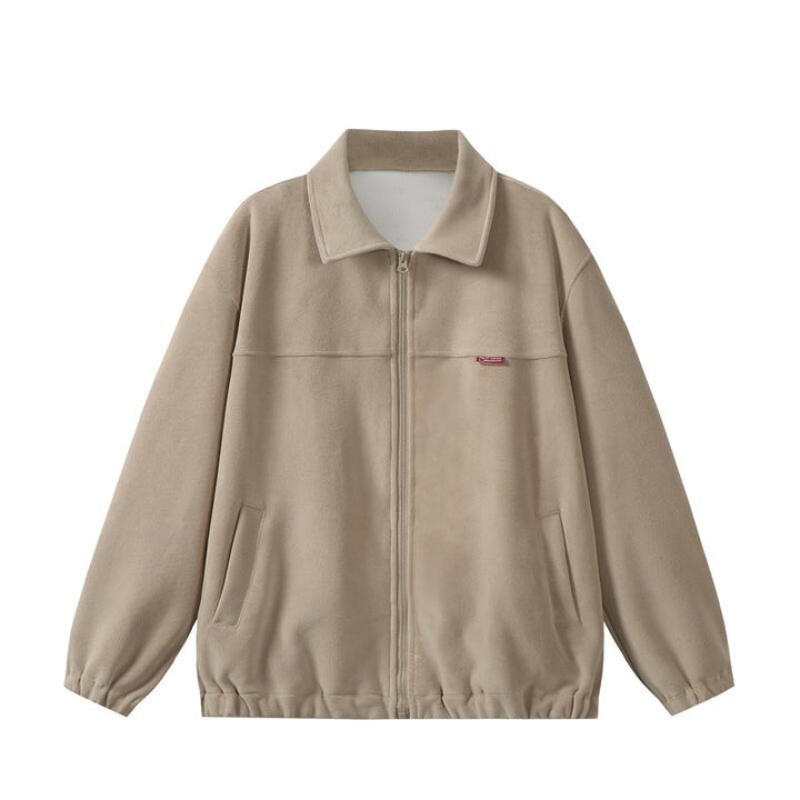 Unisex Fleece‑Blousonjacke im Boxy‑Cut mit Hemdkragen, durchgehendem Reißverschluss und elastischem Saum Echoarchiv