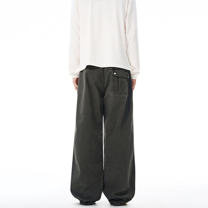 Herren Weite Paneel-Baggyhose aus Baumwoll-Twill mit Knieabnähern Echo Archiv