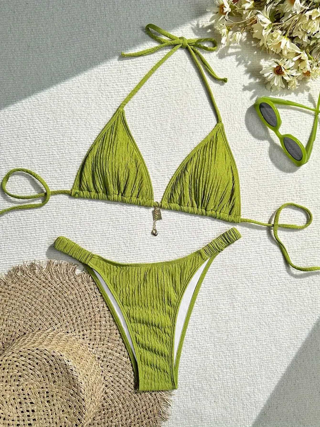 Damen Triangel-Bikini mit gewellter Textur Echo Archiv
