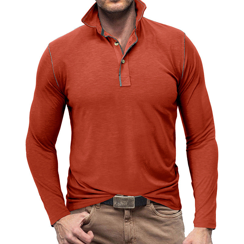 Herren Langarm-Polohemd mit eleganter Knopfleiste und hochwertigem Stoff Echoarchiv
