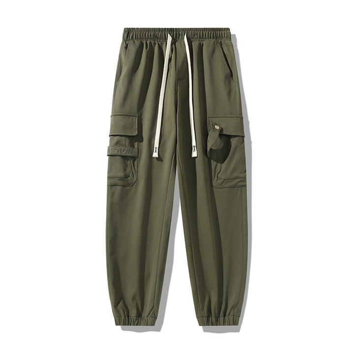 Herren Cargo‑Jogginghose mit Multifach‑Taschen, Kordelzug und elastischem Beinabschluss – Bravaro
